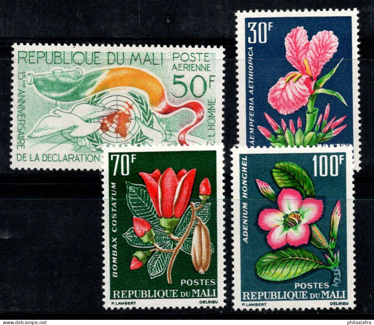 Mali 1963 Mi. 77-80 Neuf ** 100% Droits De L'Homme, Fleurs - Malí (1959-...)