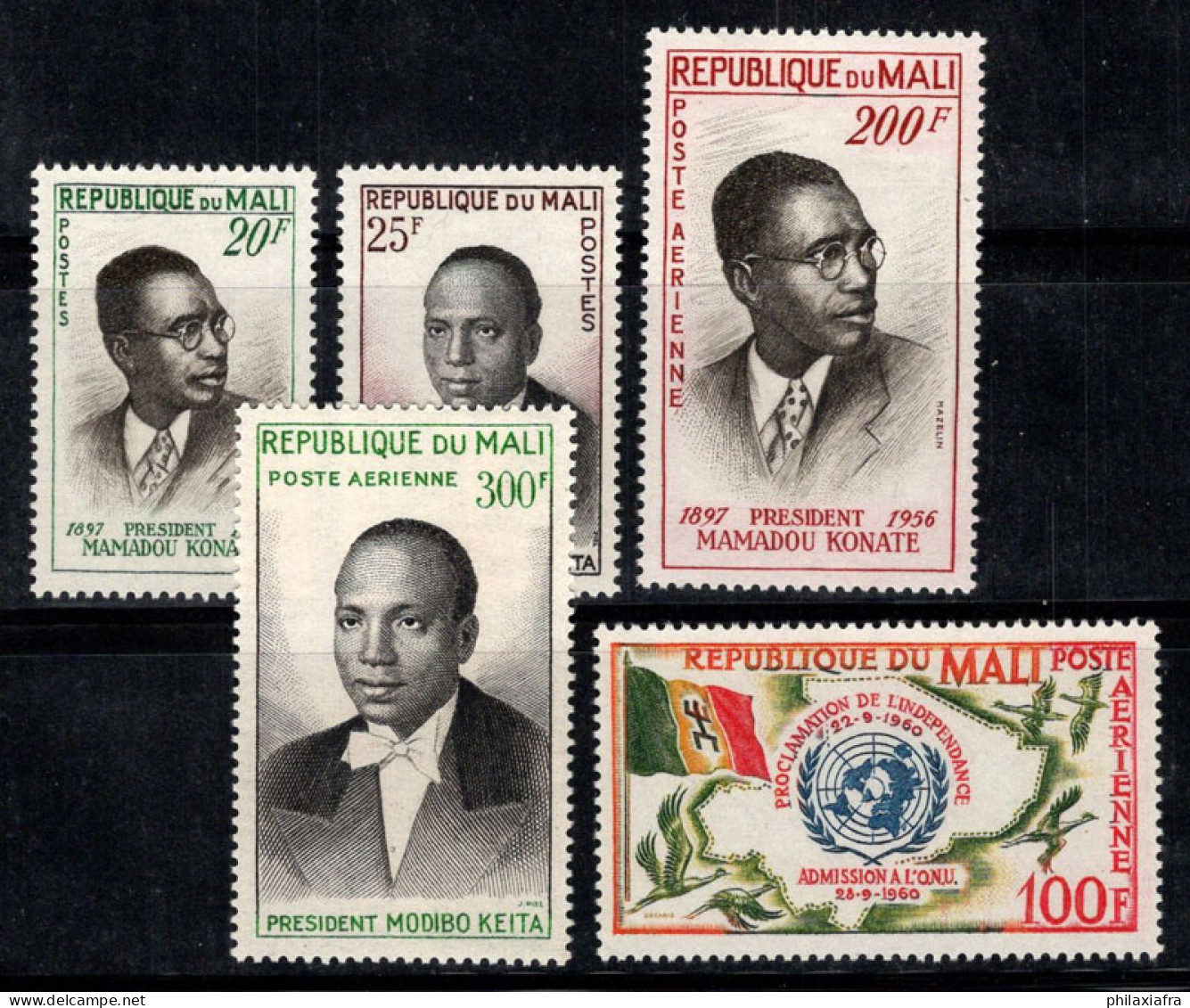 Mali 1961 Mi. 21-25 Neuf ** 100% Présidents, Nations Unies - Mali (1959-...)