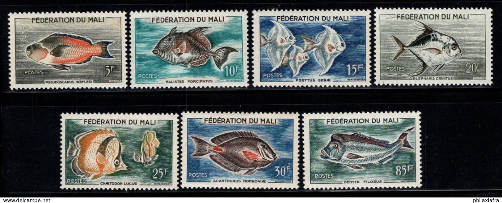 Mali 1960 Mi. 6-12 Neuf ** 100% La Faune, Les Poissons, - Mali (1959-...)