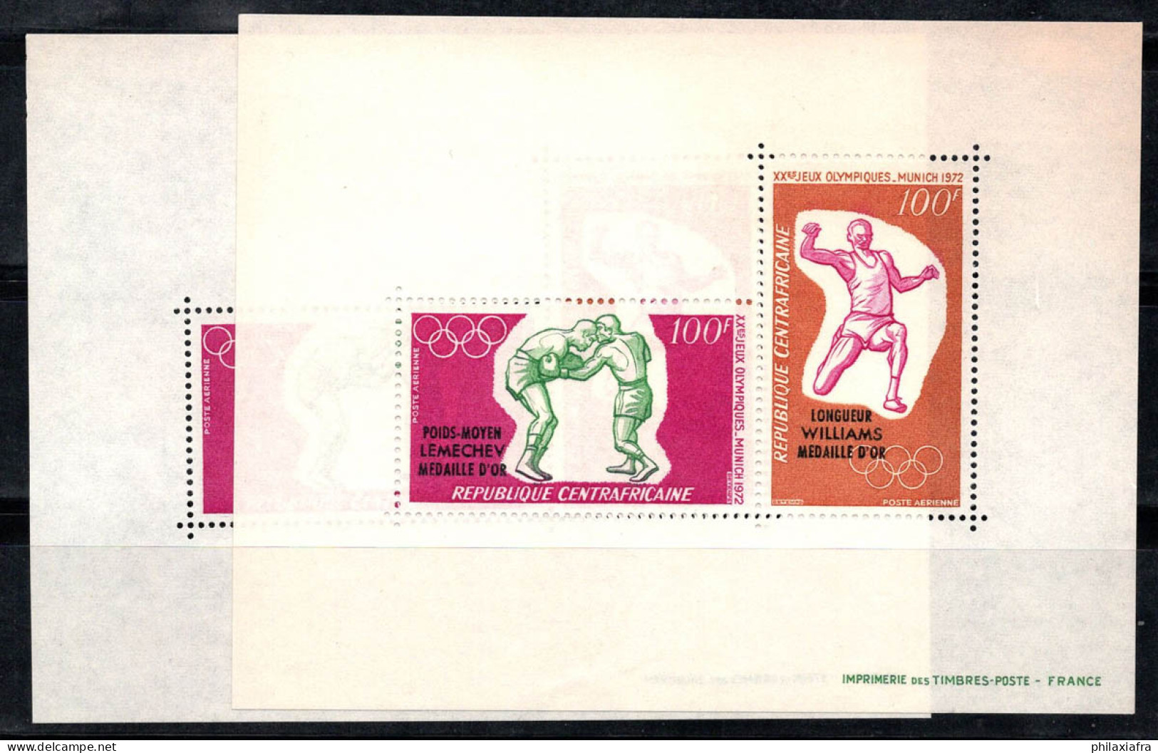 République Centrafricaine 1972 Mi. Bl. 6,8 Bloc Feuillet 100% Poste Aérienne Jeux Olympiques - Repubblica Centroafricana