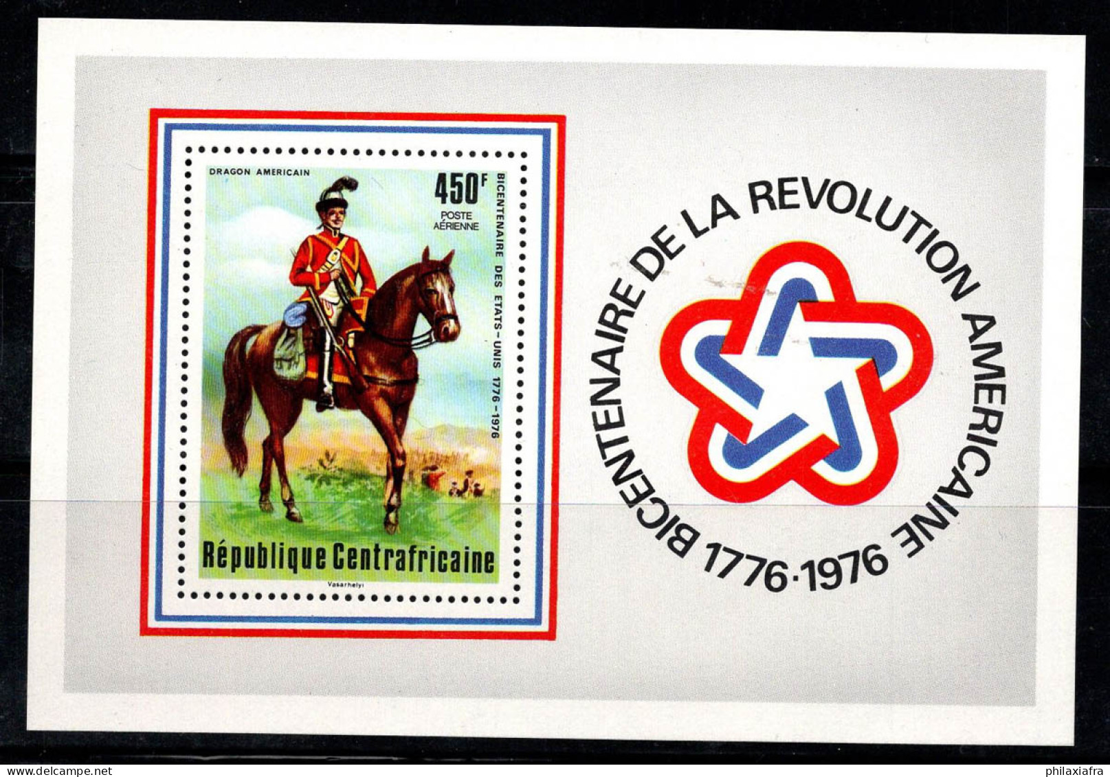 République Centrafricaine 1976 Mi. Bl. 10 Bloc Feuillet 100% Neuf ** ÉTATS-UNIS - Zentralafrik. Republik