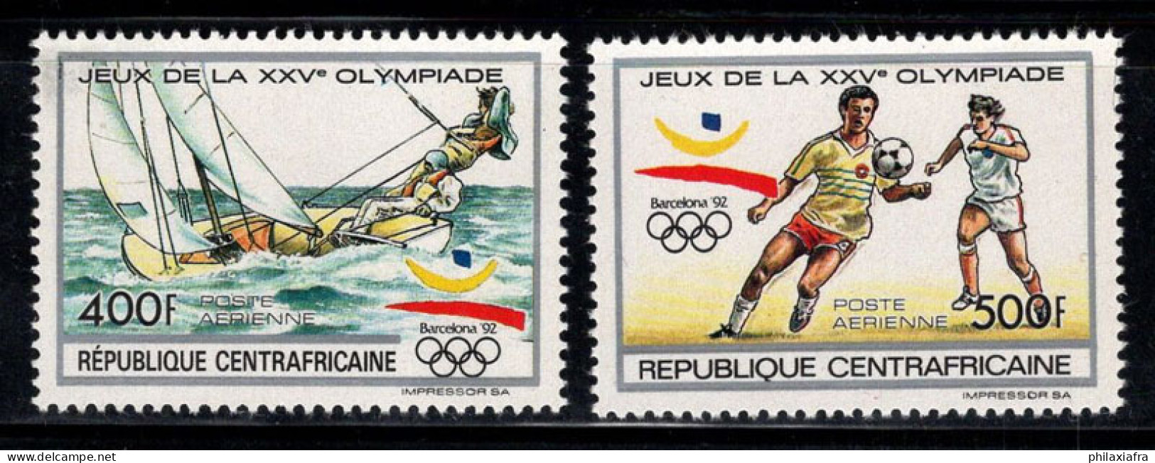 République Centrafricaine 1990 Mi. 1433-1434 Neuf ** 100% Poste Aérienne Jeux Olympiques - Repubblica Centroafricana