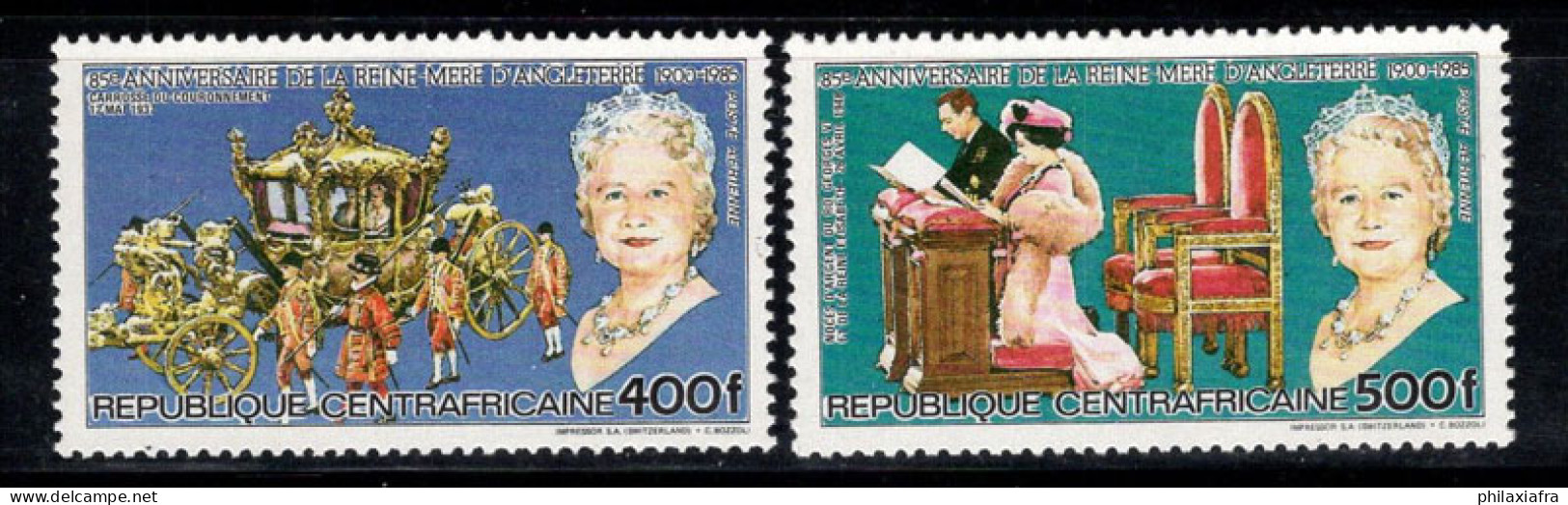 République Centrafricaine 1985 Mi. 1151-1152 Neuf ** 100% Poste Aérienne La Reine Élisabeth - República Centroafricana