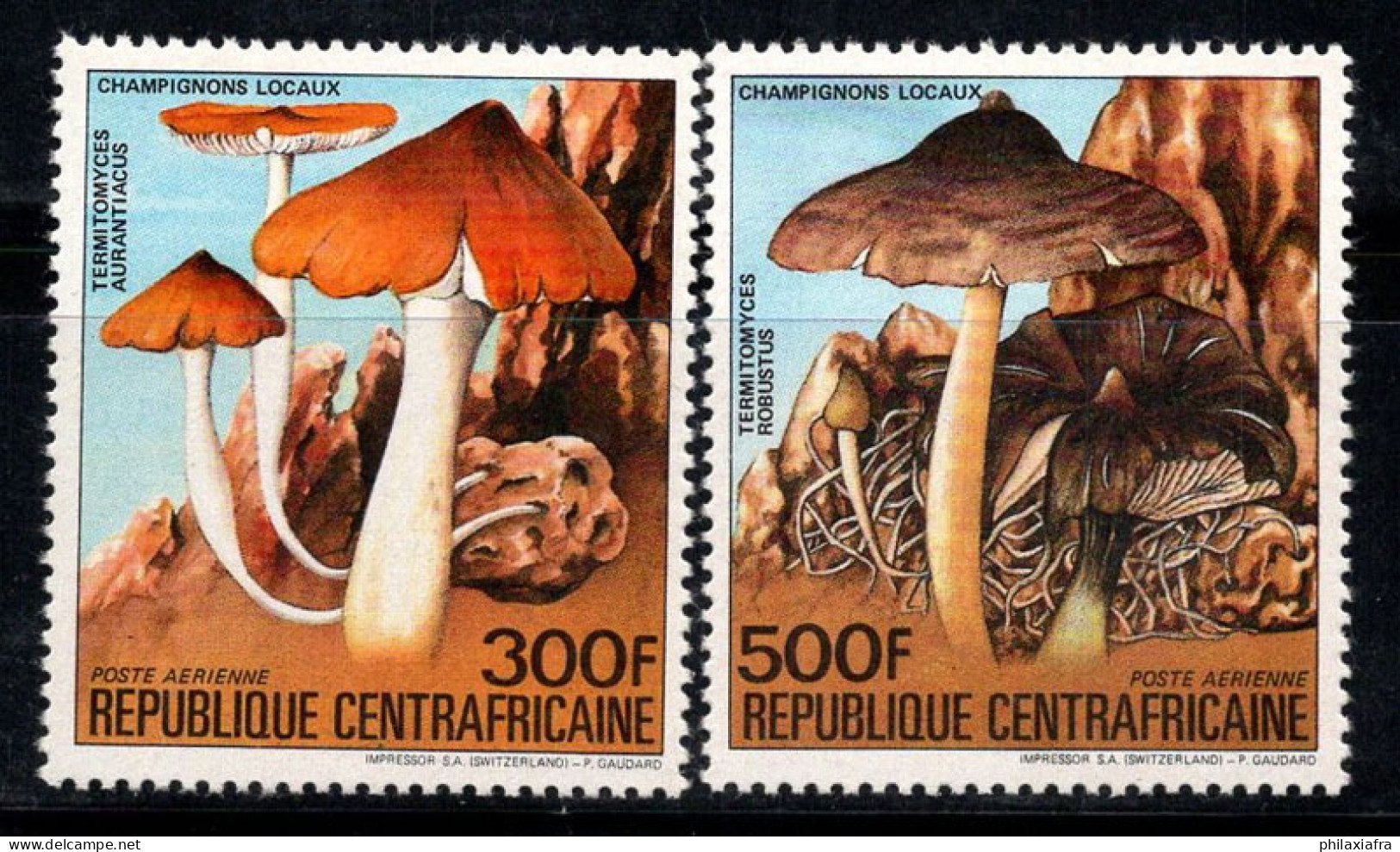 République Centrafricaine 1984 Mi. 1056-1057 Neuf ** 100% Poste Aérienne Mycètes - Central African Republic