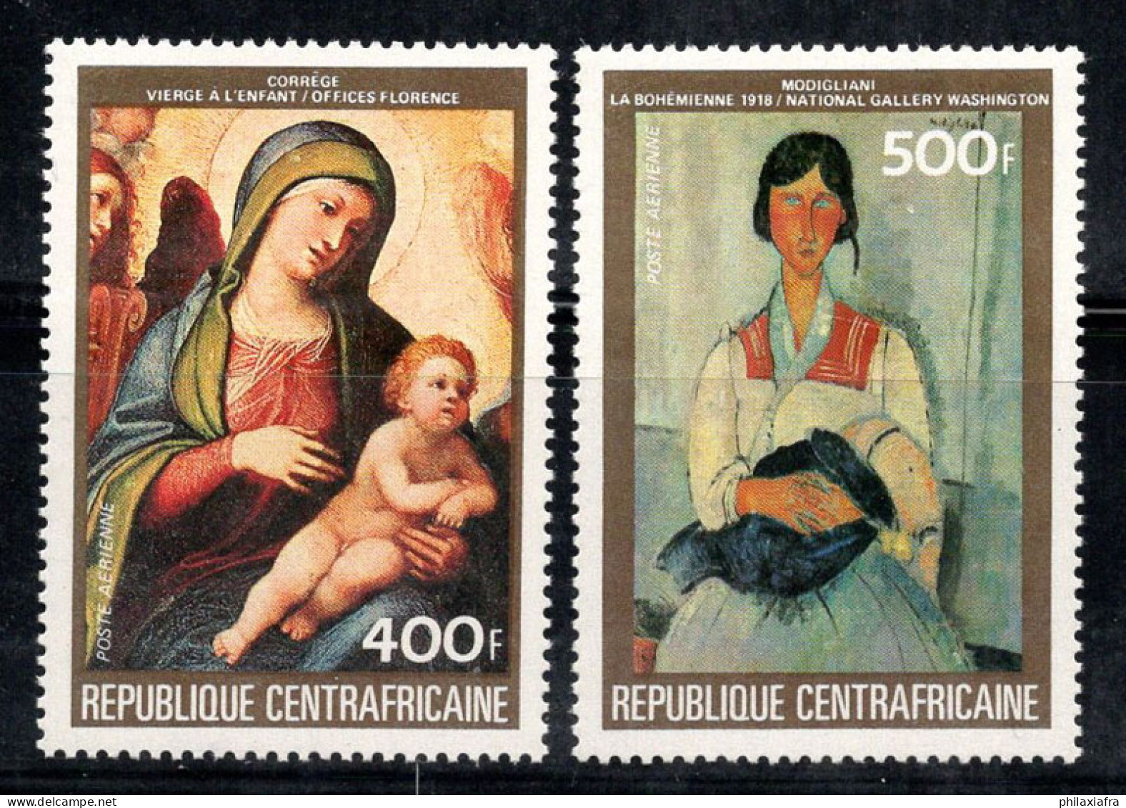 République Centrafricaine 1984 Mi. 1023-1024 Neuf ** 100% Poste Aérienne Art - Centrafricaine (République)