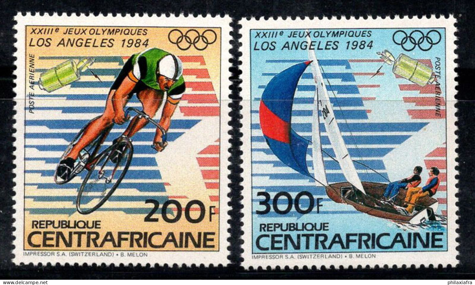 République Centrafricaine 1983 Mi. 965-966 Neuf ** 100% Poste Aérienne Jeux Olympiques - Central African Republic