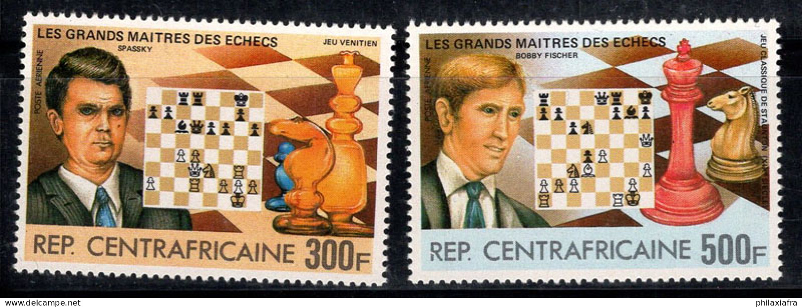 République Centrafricaine 1983 Mi. 911-912 Neuf ** 100% Poste Aérienne échecs - Central African Republic