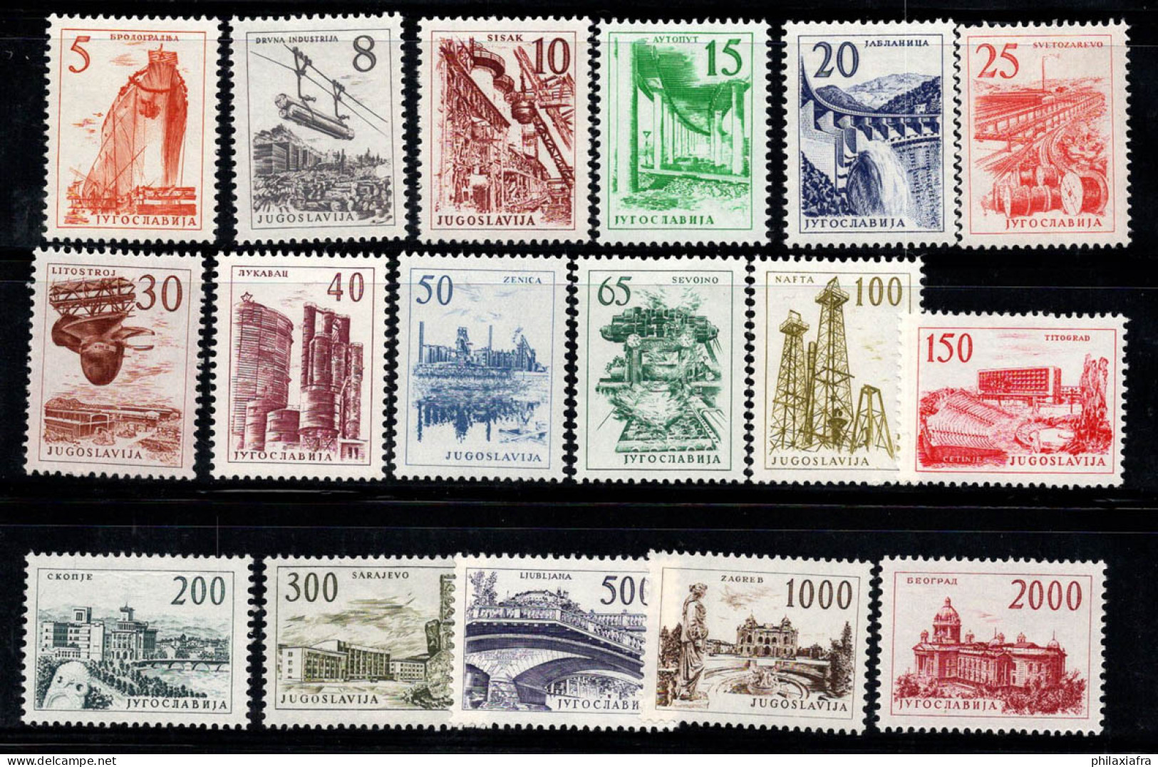 Yougoslavie 1961 Mi. 973-989 Neuf ** 100% Technica Architecture - Unused Stamps