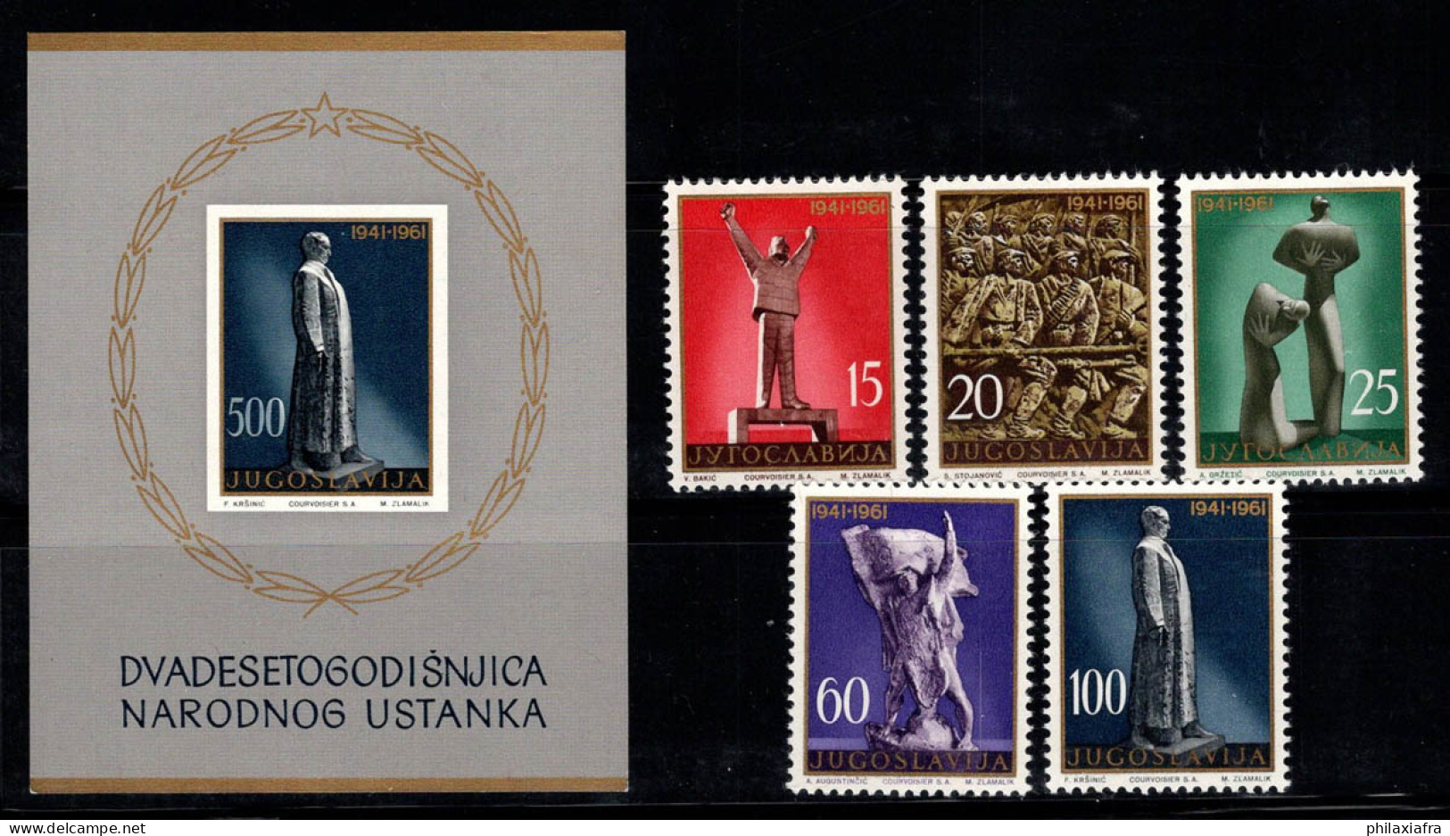 Yougoslavie 1961 Mi. Bl. 6, 952-956 Bloc Feuillet 100% Neuf ** Monuments, Statues - Blocs-feuillets