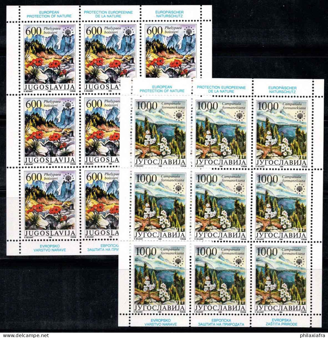 Yougoslavie 1988 Mi. 2284-2285 Mini Feuille 100% Neuf ** Conservation Européenne De La Nature - Blokken & Velletjes