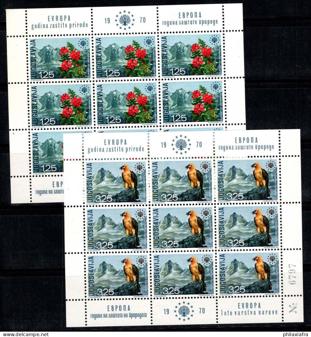Yougoslavie 1970 Mi. 1406-1407 Mini Feuille 100% Neuf ** Fleurs, Oiseaux, Nature - Blocks & Sheetlets