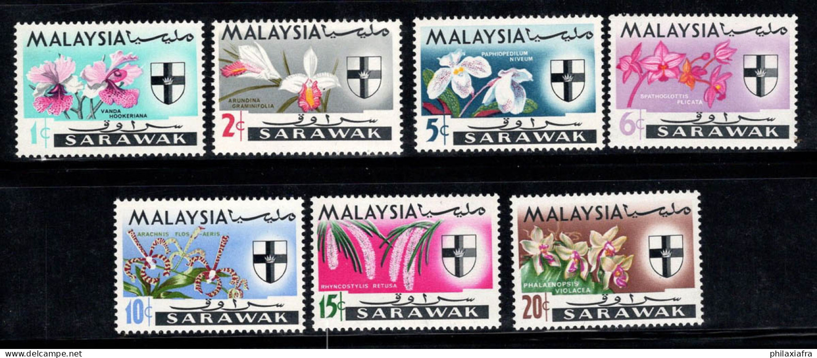 Sarawak 1965 Mi. 212-218 Neuf ** 100% Orchidée, Fleurs - Malasia (1964-...)