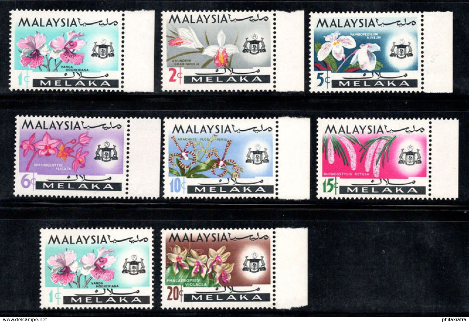 Malacca 1965 Mi. 66-72 Neuf ** 100% Orchidée, Fleurs - Malasia (1964-...)