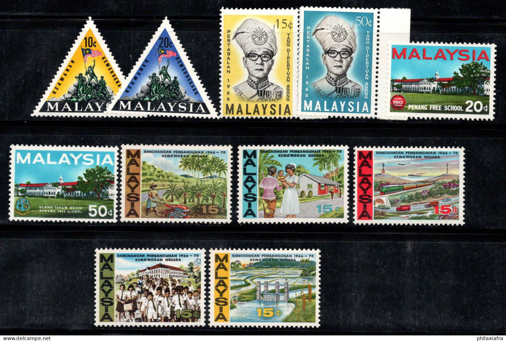 Malaisie 1966 Mi. 30-40 Neuf ** 100% Monuments, Ecole, Paysages - Malasia (1964-...)