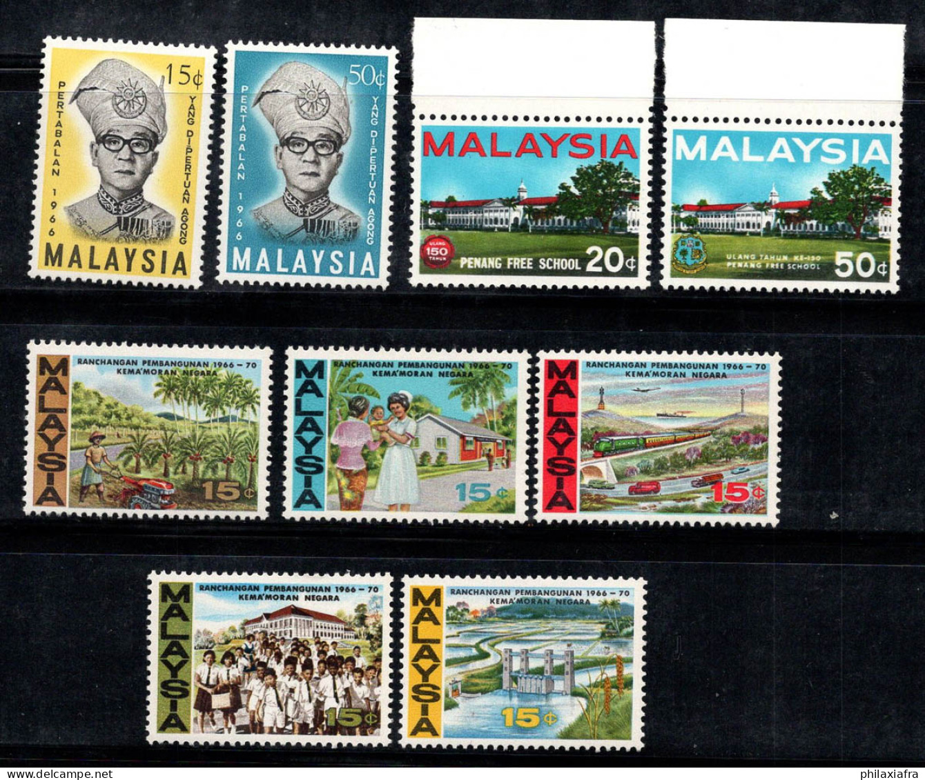 Malaisie 1966 Mi. 30-40 Neuf ** 100% Monuments, Roi Ismaïl, Paysages - Maleisië (1964-...)