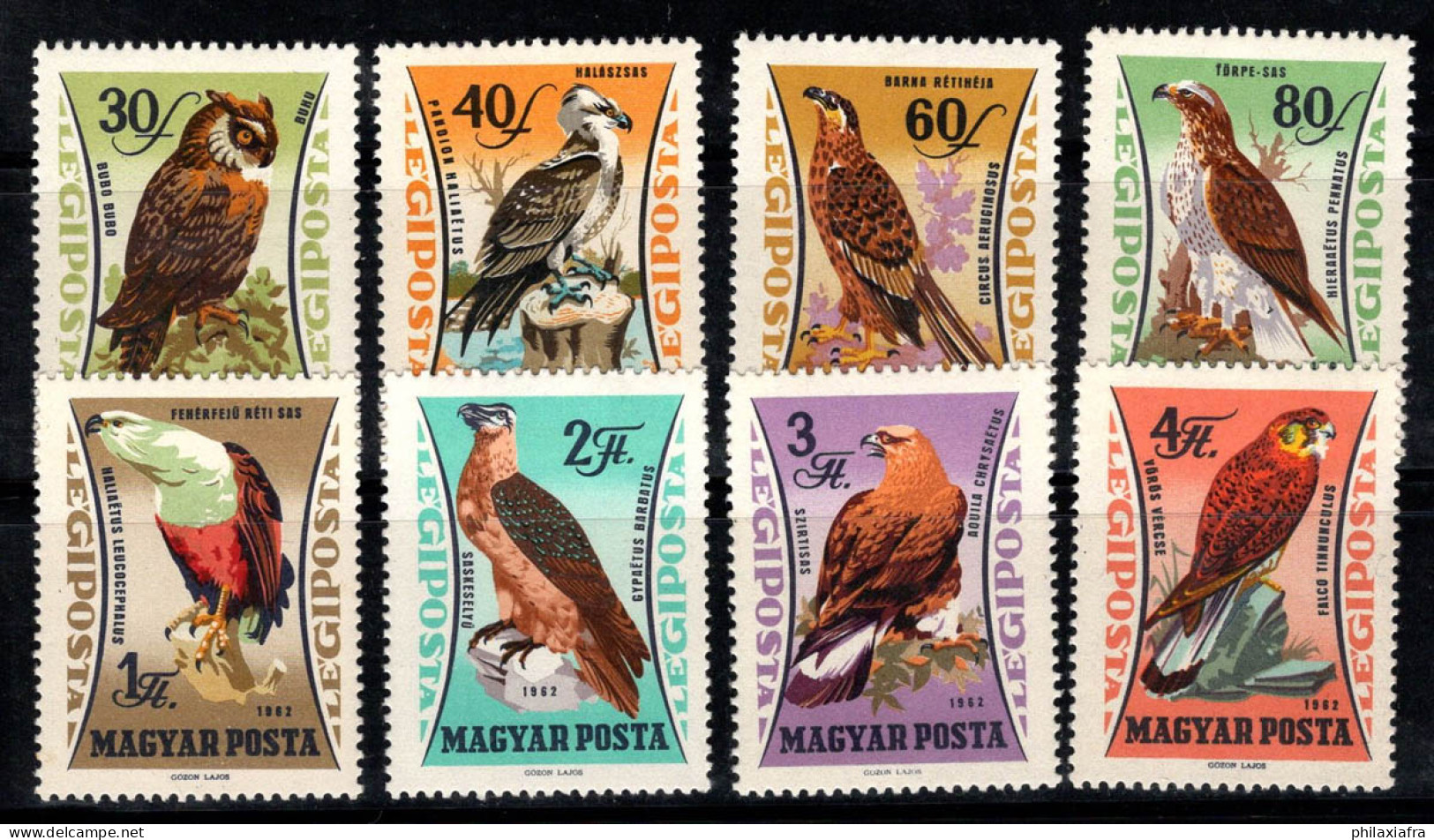 Hongrie 1962 Mi. 1881A-1888A Neuf ** 100% Poste Aérienne Oiseaux - Ongebruikt