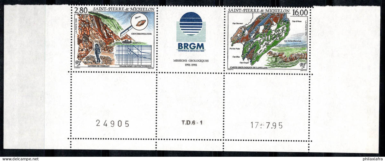 Saint-Pierre-et-Miquelon 1995 Yv. 619A Neuf ** 100% Nature, Missions Géologiques - Unused Stamps