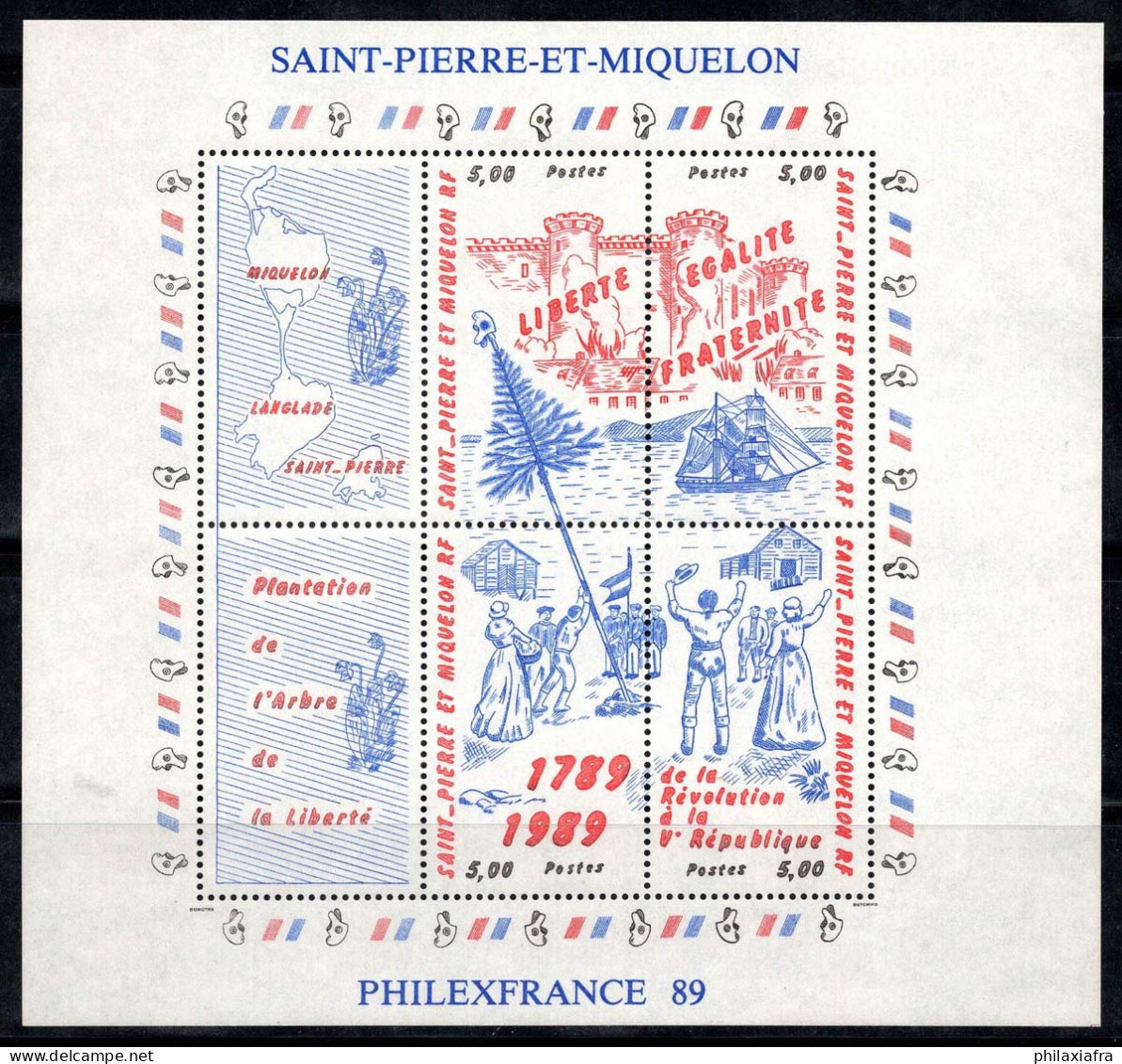 Saint-Pierre-et-Miquelon 1989 Yv. 3 Bloc Feuillet 100% Neuf ** Révolution Française - Blocks & Kleinbögen