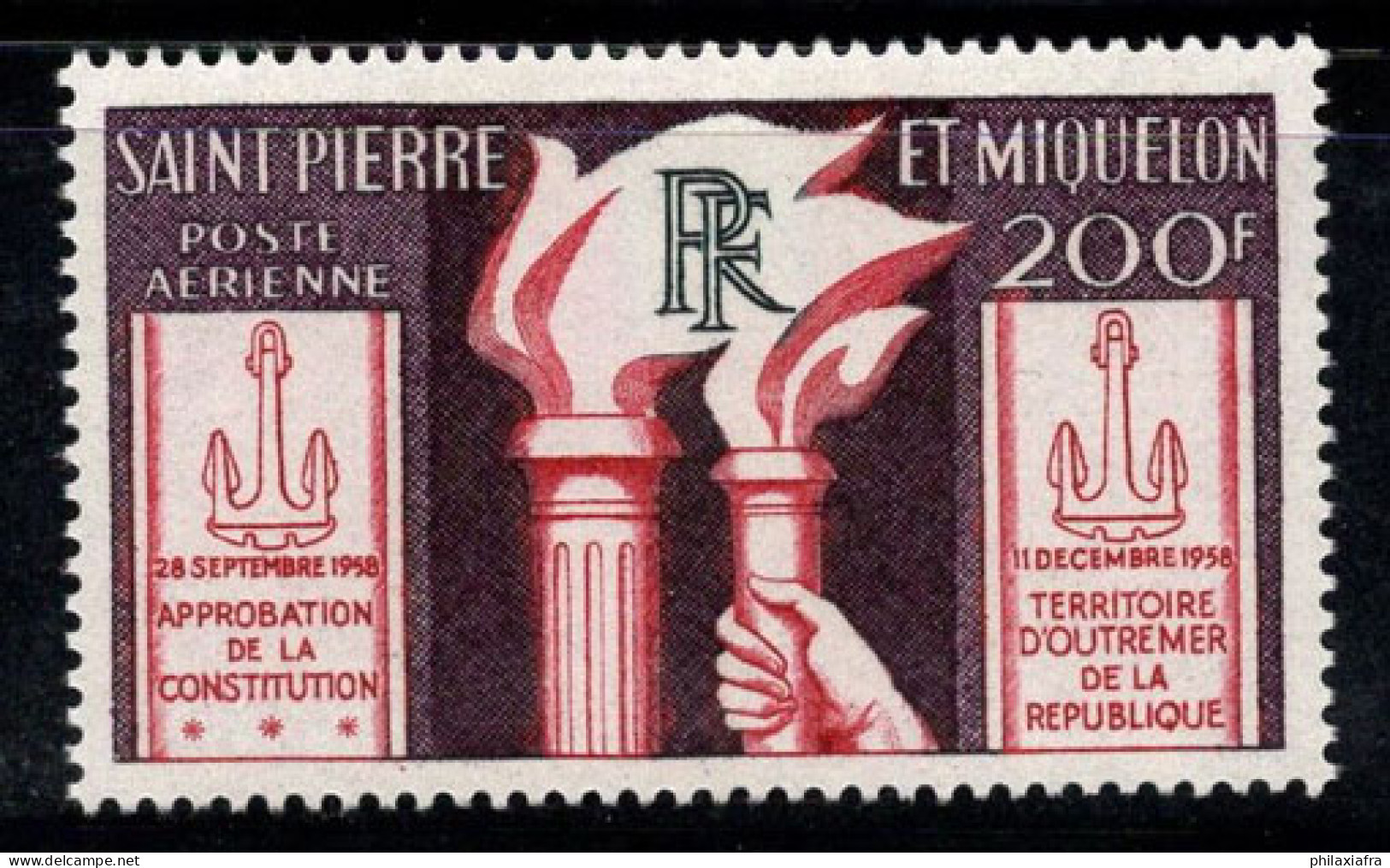 Saint-Pierre-et-Miquelon 1959 Yv. 26 Neuf ** 100% Poste Aérienne 200 F, Constitution - Ungebraucht