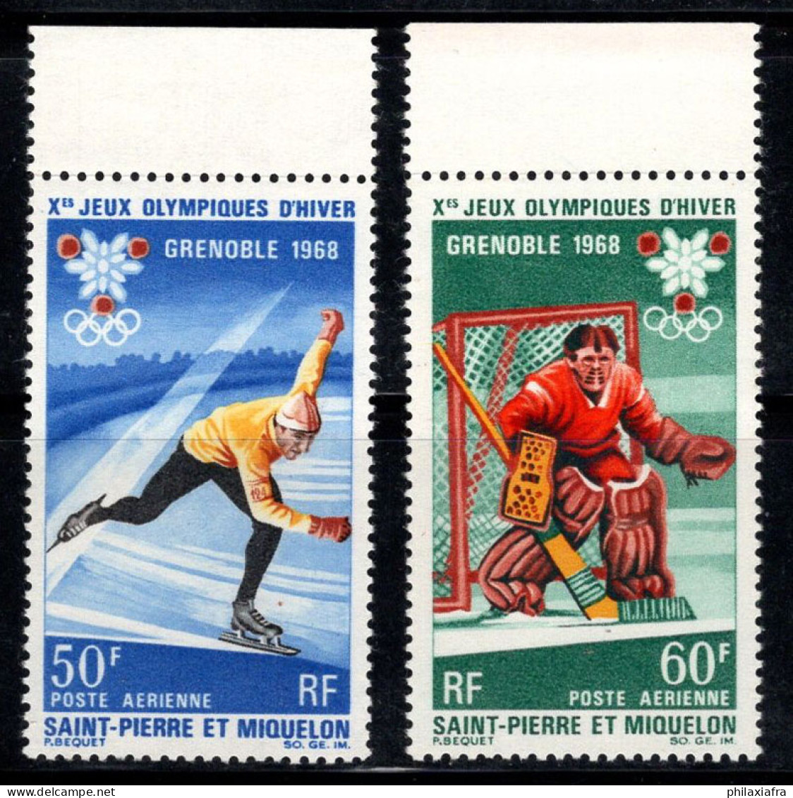 Saint-Pierre-et-Miquelon 1968 Yv. 40-41 Neuf ** 100% Poste Aérienne Jeux Olympiques - Ungebraucht