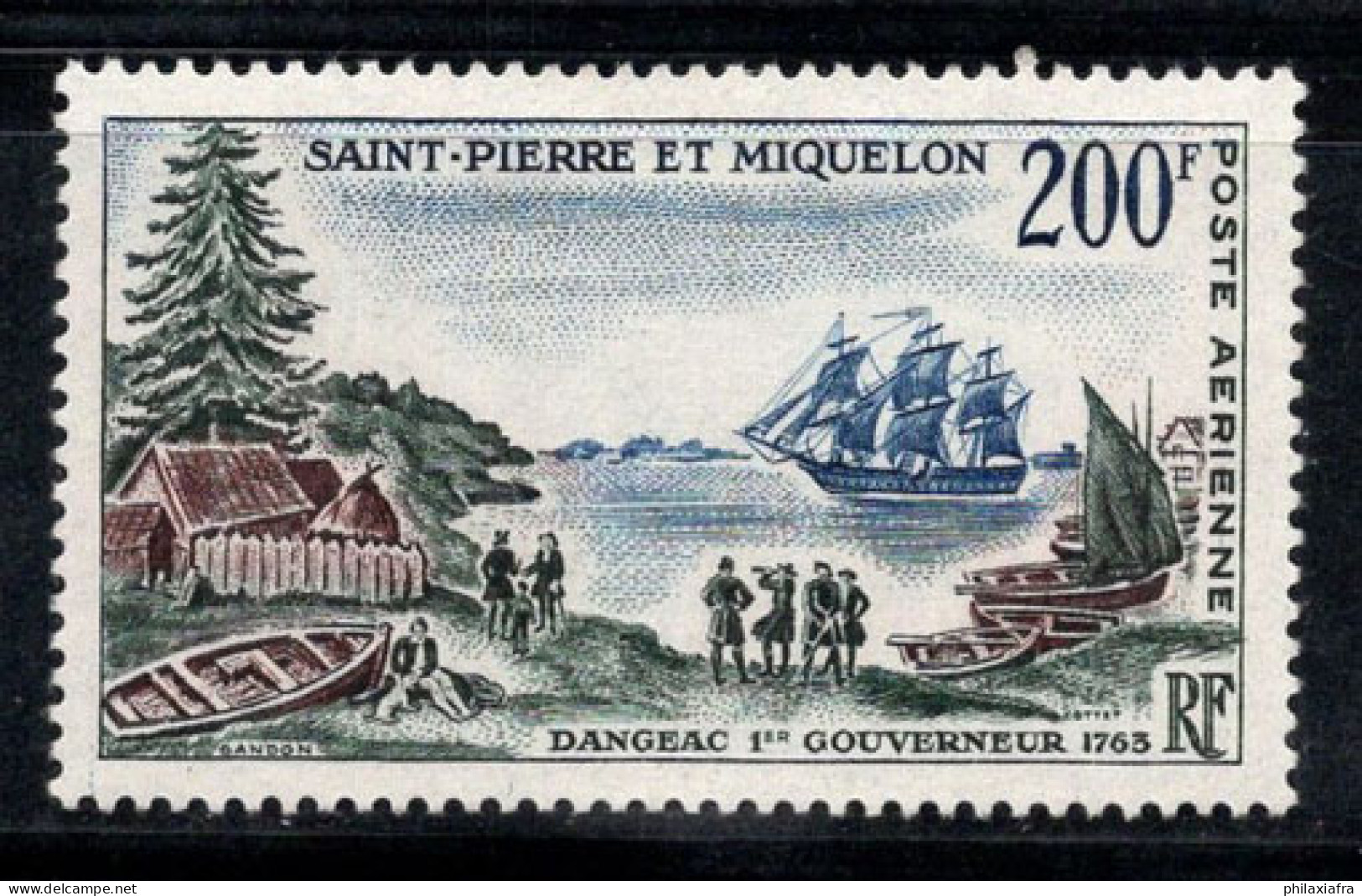 Saint-Pierre-et-Miquelon 1963 Yv. 30 Neuf * MH 100% Poste Aérienne 200 F. Paysage - Unused Stamps