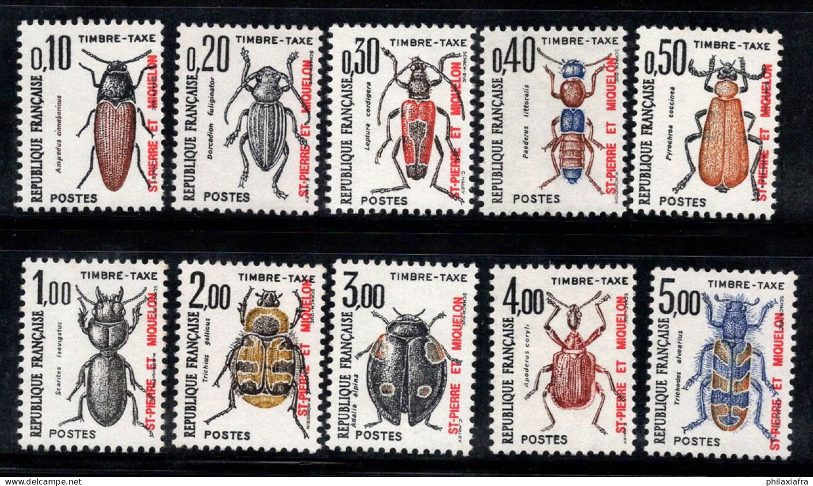 Saint-Pierre-et-Miquelon 1986 Yv. 82-91 Neuf ** 100% Timbre-taxe Insectes - Impuestos