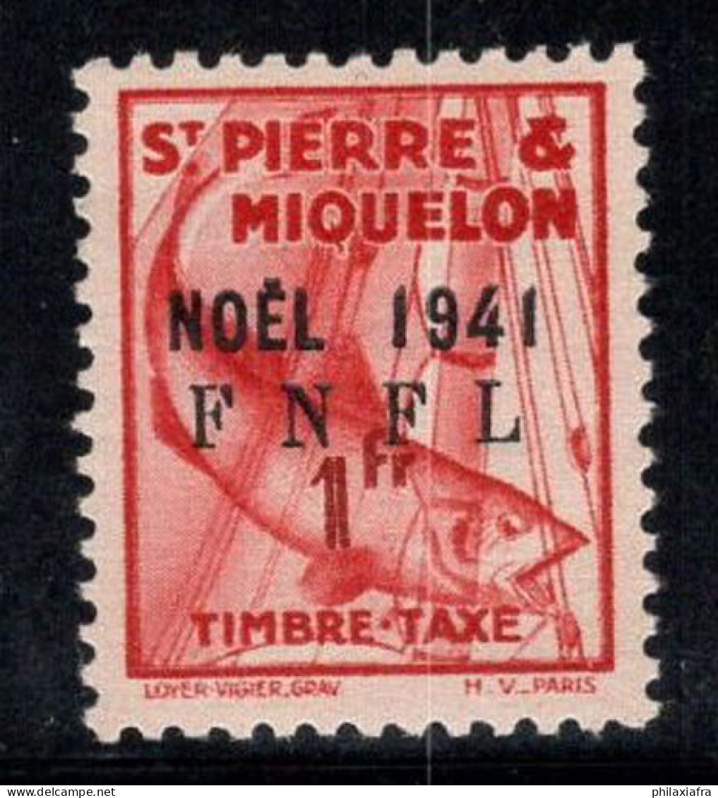 Saint-Pierre-et-Miquelon 1941 Yv. 49 Neuf ** 100% Timbre-taxe NOEL, FNFL, 1 F - Timbres-taxe