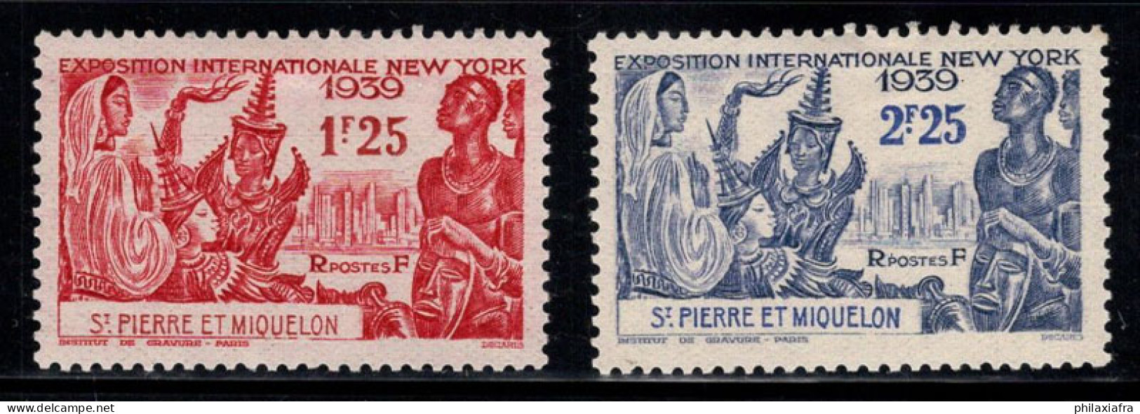 Saint-Pierre-et-Miquelon 1939 Yv. 189-190 Neuf * MH 100% Exposition, New York - Unused Stamps