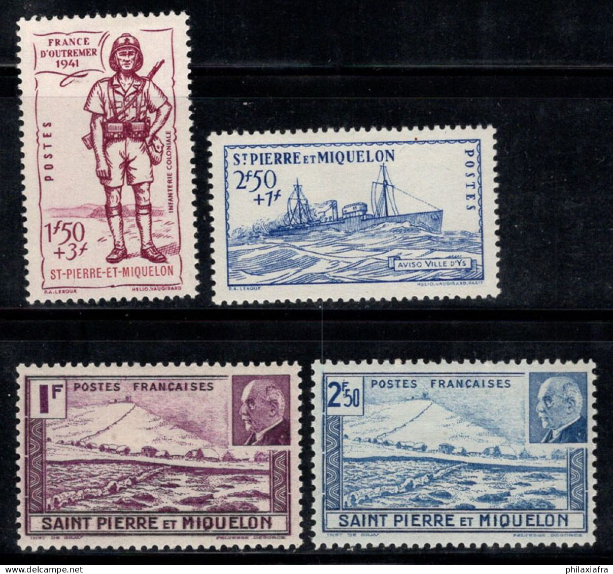 Saint-Pierre-et-Miquelon 1941 Yv. 208-211 Neuf * MH 100% Empire, Pétain - Neufs