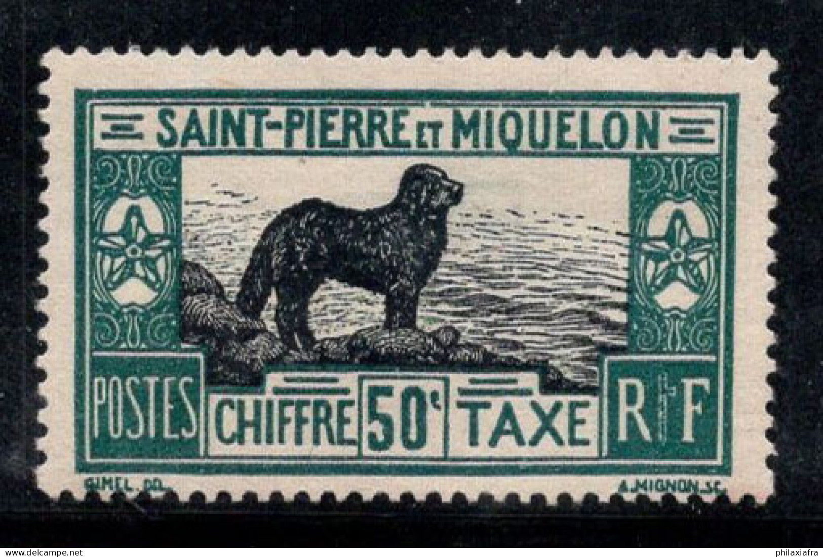 Saint-Pierre-et-Miquelon 1932 Yv. 27 Neuf * MH 100% Timbre-taxe Chien, 50 C - Portomarken