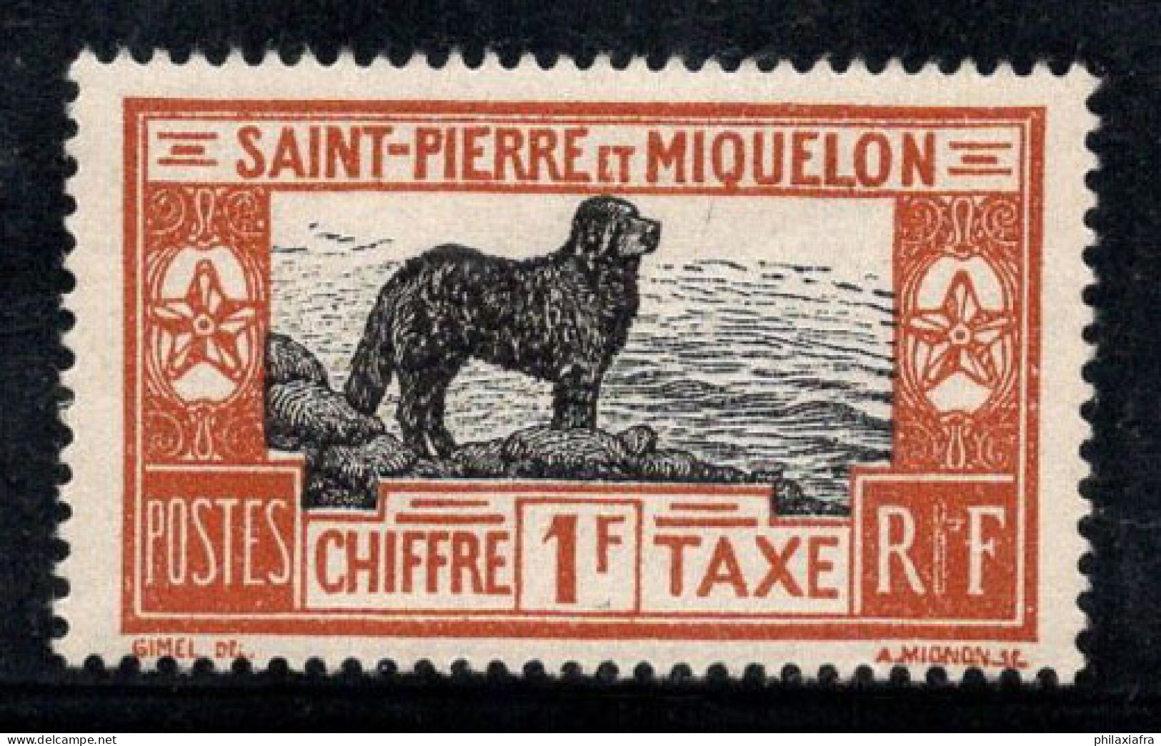 Saint-Pierre-et-Miquelon 1932 Yv. 29 Neuf * MH 100% Timbre-taxe Chien, 1 F - Impuestos