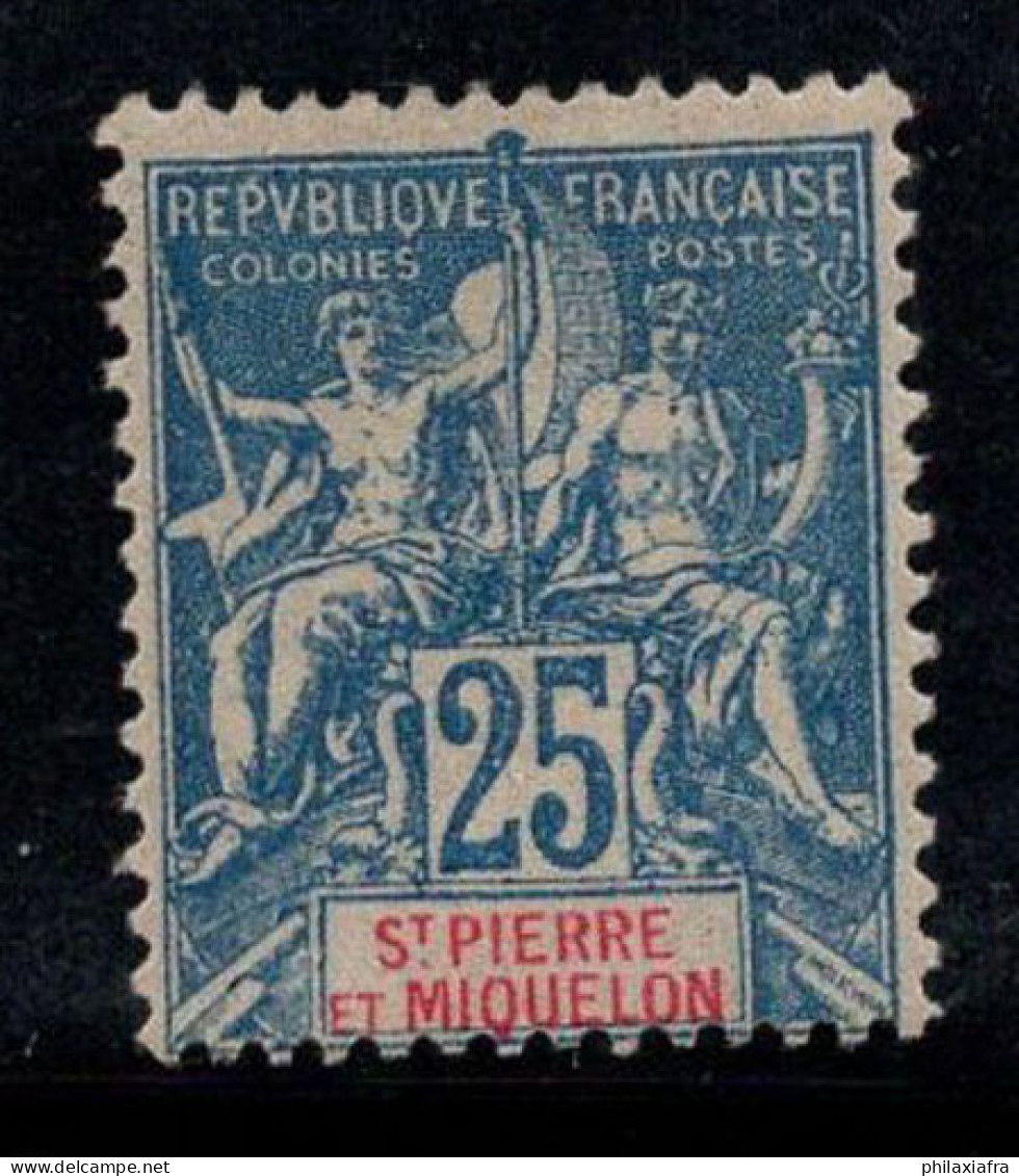 Saint-Pierre-et-Miquelon 1900 Yv. 75 Sans Gomme 100% 25 C - Unused Stamps