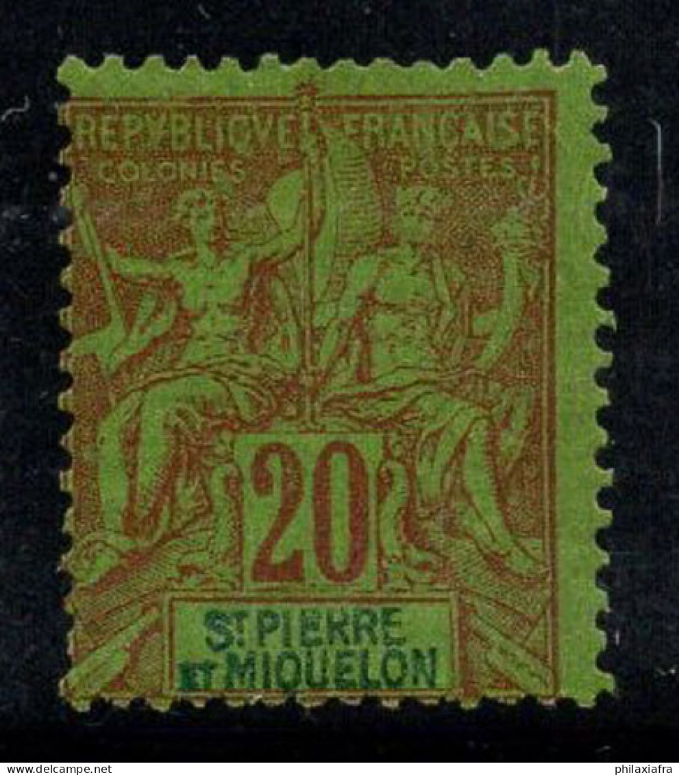 Saint-Pierre-et-Miquelon 1892 Yv. 65 Neuf * MH 80% 20 C - Unused Stamps