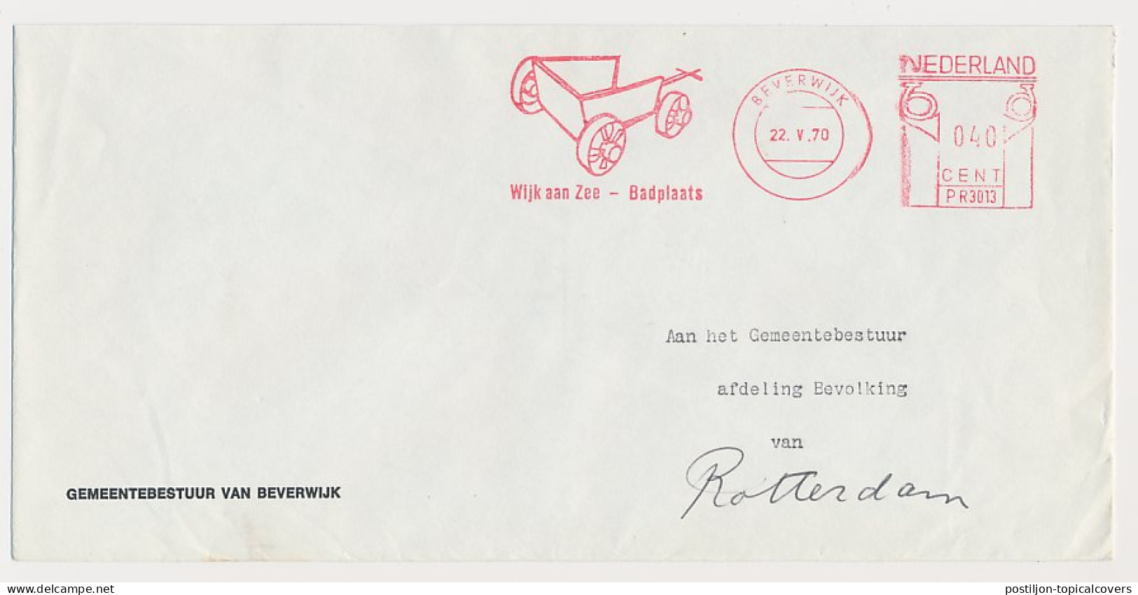 Meter Cover Netherlands 1970 Bolder Cart - Wijk Aan Zee - Beverwijk - Other & Unclassified