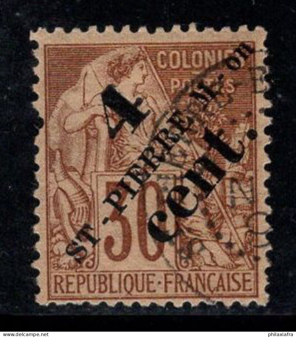 Saint-Pierre-et-Miquelon 1891 Yv. 43 Oblitéré 100% Surimprimé 4 C Sur 30 - Usados