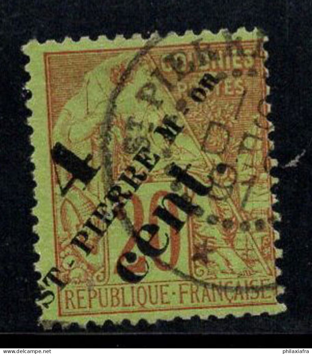 Saint-Pierre-et-Miquelon 1891 Yv. 41 Oblitéré 100% 4 C Sur 20 Surimprimé - Used Stamps