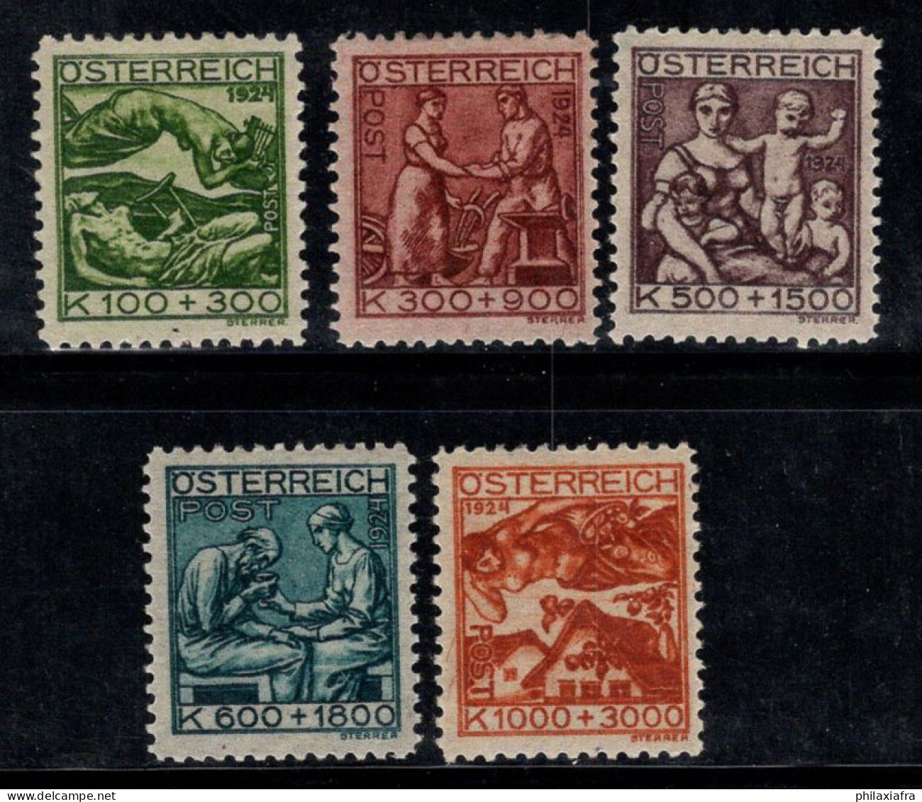 Autriche 1924 Mi. 442-446 Neuf * MH 100% Tuberculose - Unused Stamps
