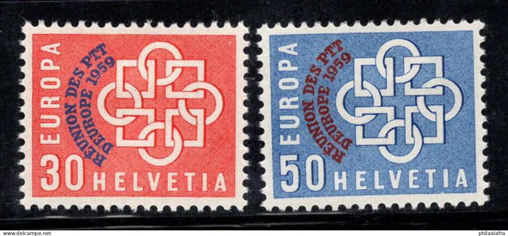 Suisse 1959 Mi. 681-682 Neuf * MH 100% Surimprimé Europe - Nuovi
