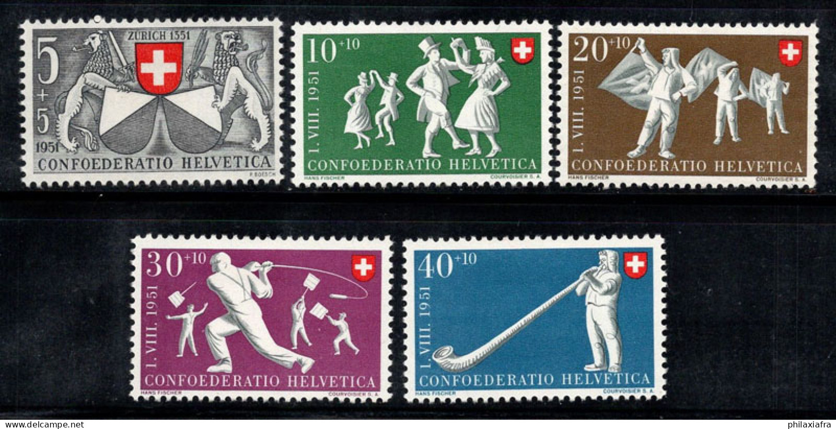 Suisse 1950 Mi. 555-559 Neuf * MH 100% Pro Patria, Le Sport - Unused Stamps