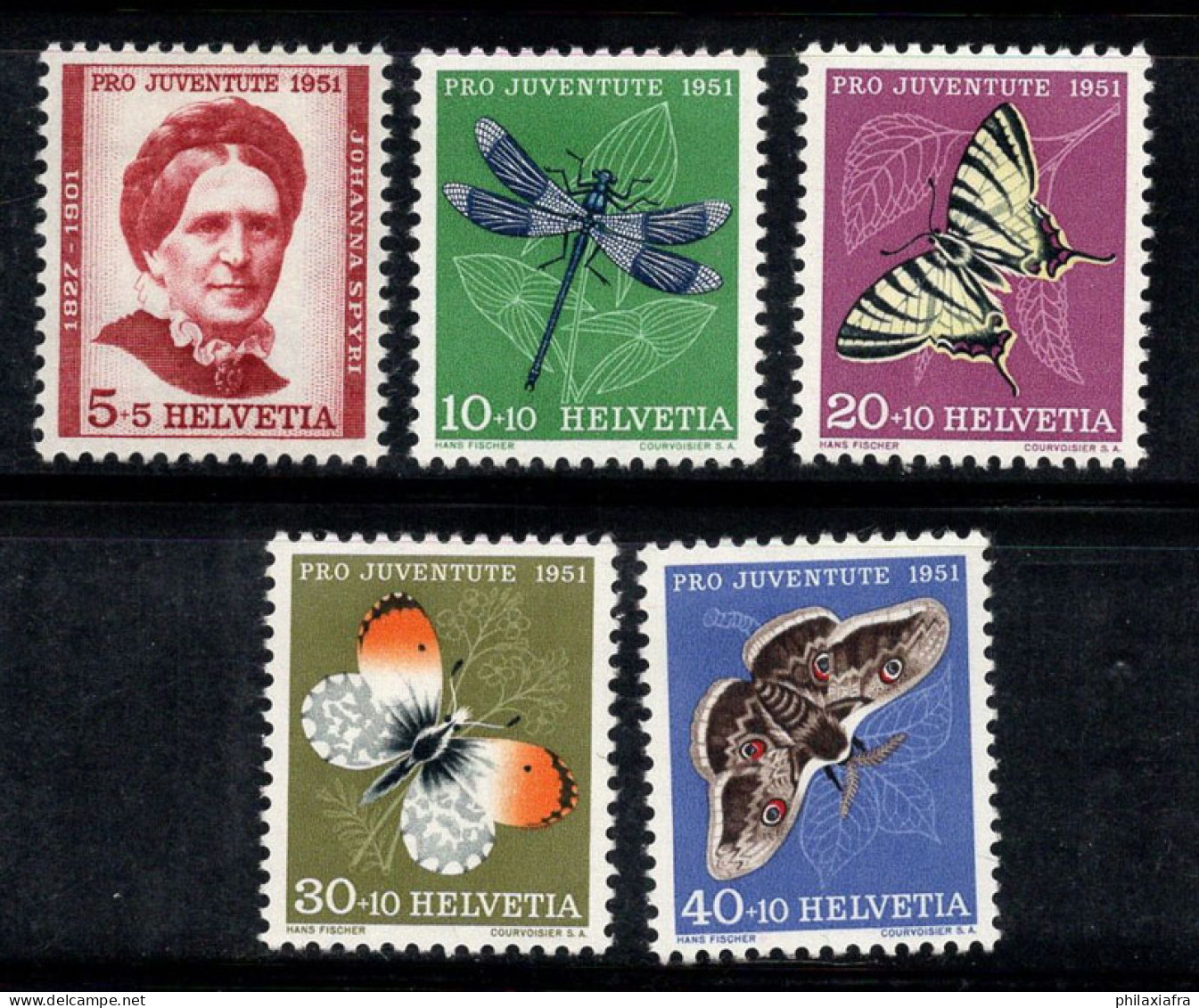 Suisse 1951 Mi. 561-565 Neuf * MH 100% Pro Juventute, Papillons - Nuevos