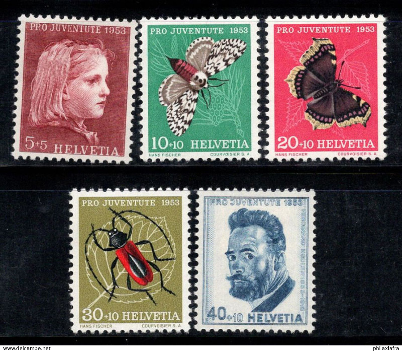 Suisse 1953 Mi. 561-565 Neuf * MH 100% Pro Juventute, Papillons - Nuevos