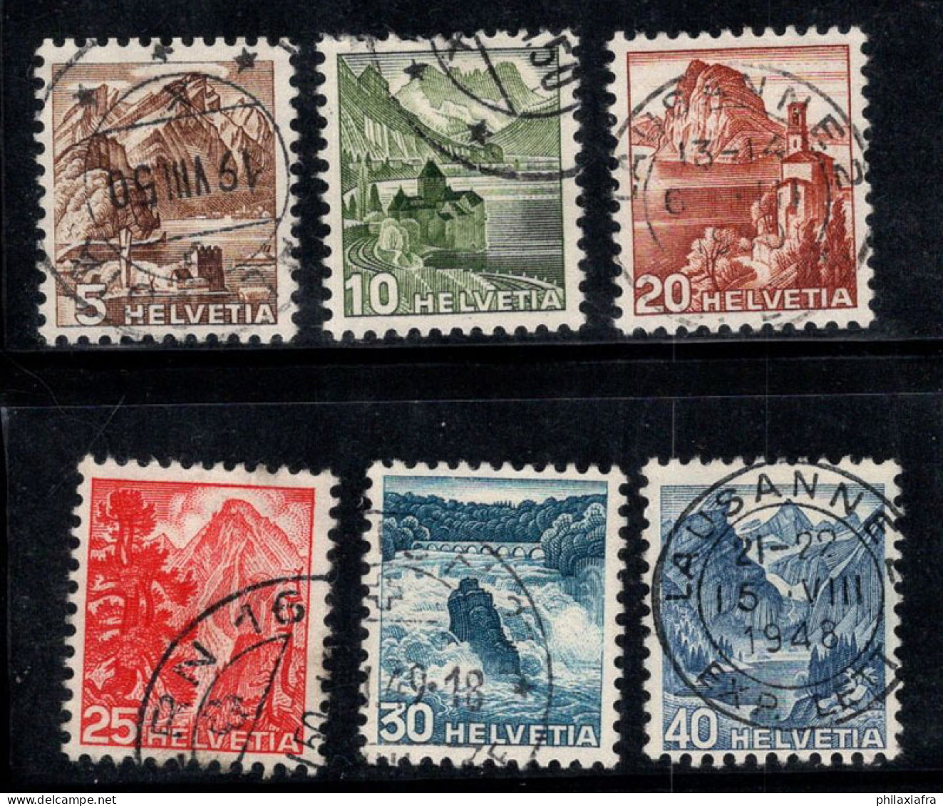 Suisse 1948 Mi. 500-505 Oblitéré 100% Paysages - Usati