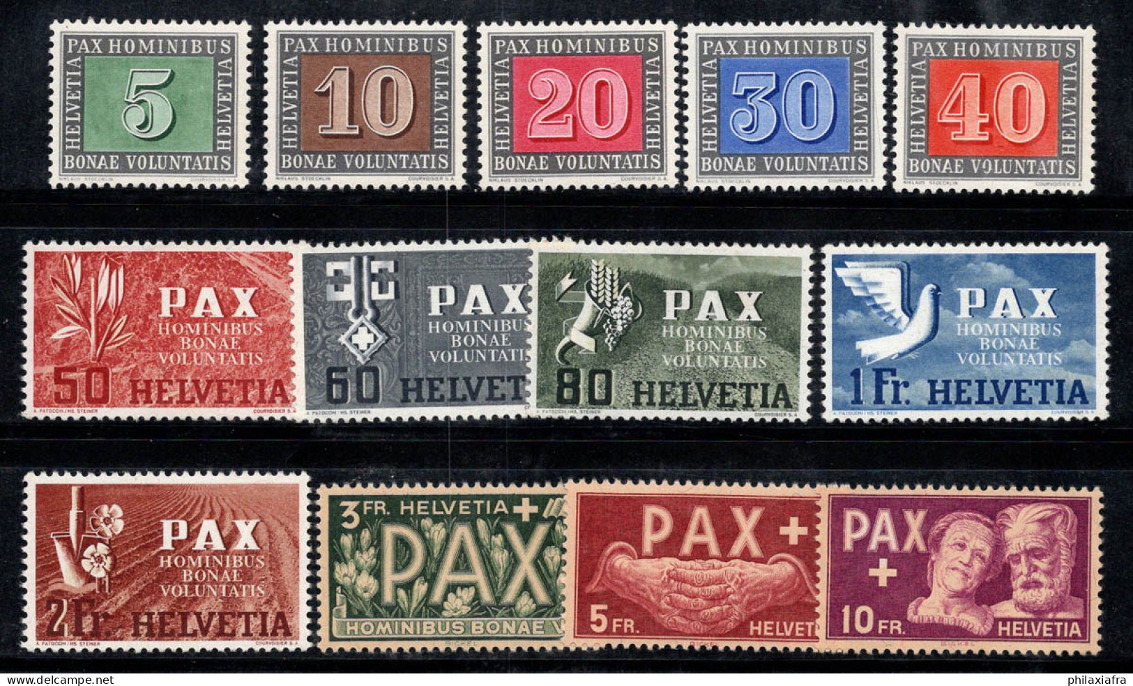 Suisse 1945 Mi. 447-459 Neuf ** 100% Paix, Europe - Neufs