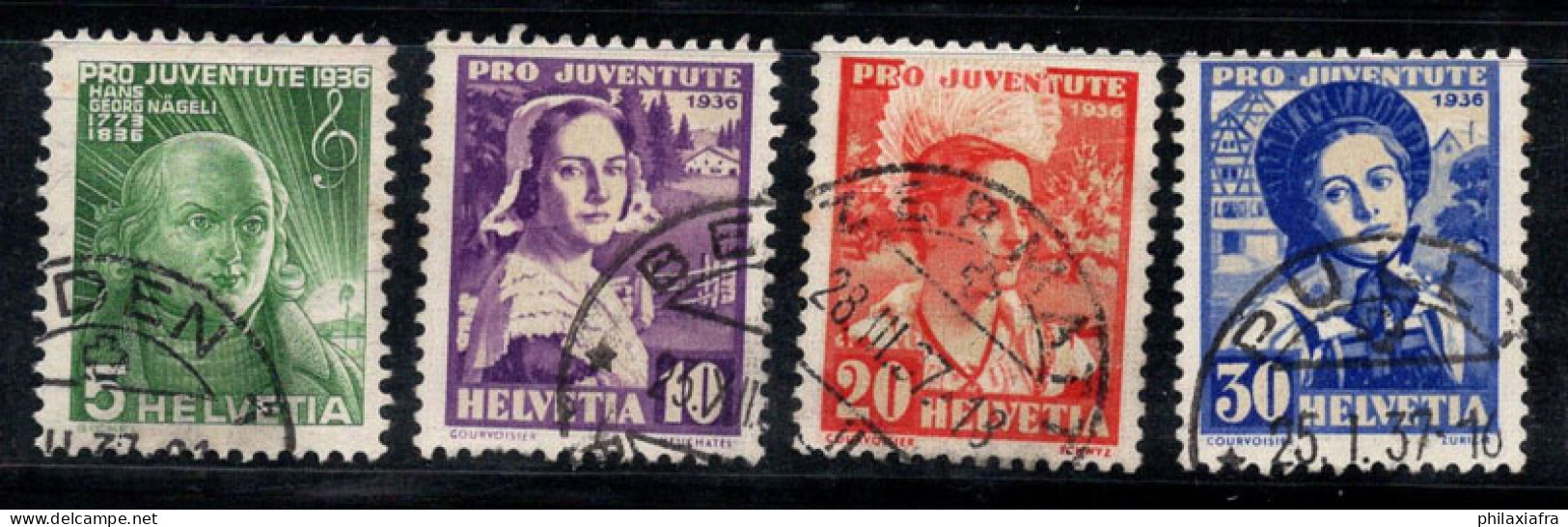 Suisse 1936 Mi. 306-309 Oblitéré 80% Pro Juventute, Costumes Traditionnels - Used Stamps