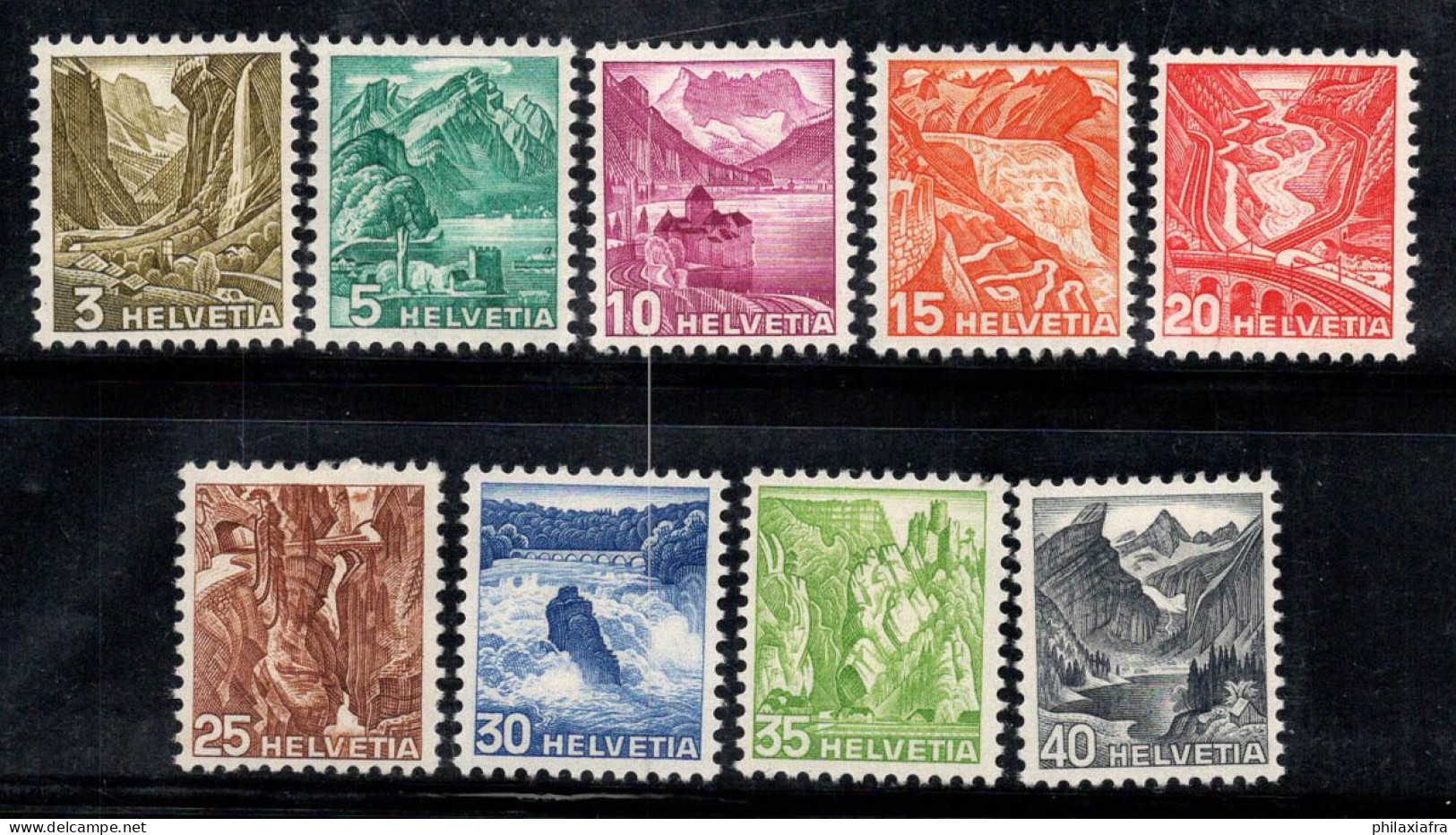 Suisse 1936 Mi. 297-305 Neuf * MH 100% Paysages - Neufs