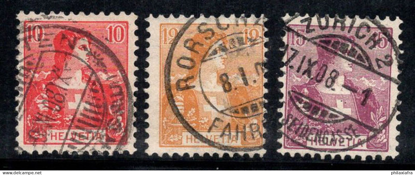 Suisse 1907 Mi. 98-100 Oblitéré 100% Helvétie - Used Stamps