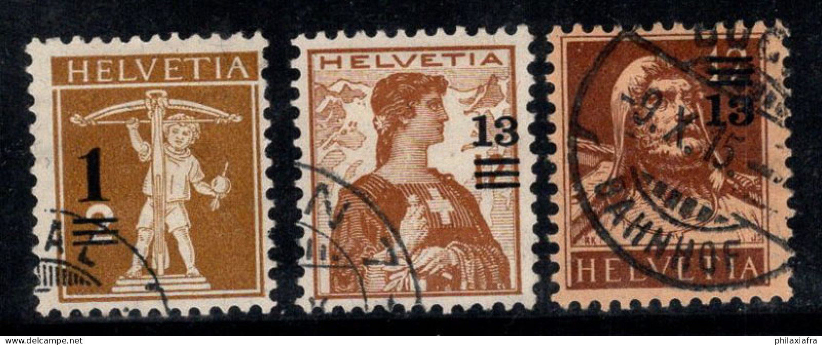 Suisse 1915 Mi. 124-126 Oblitéré 100% Surimprimé - Used Stamps