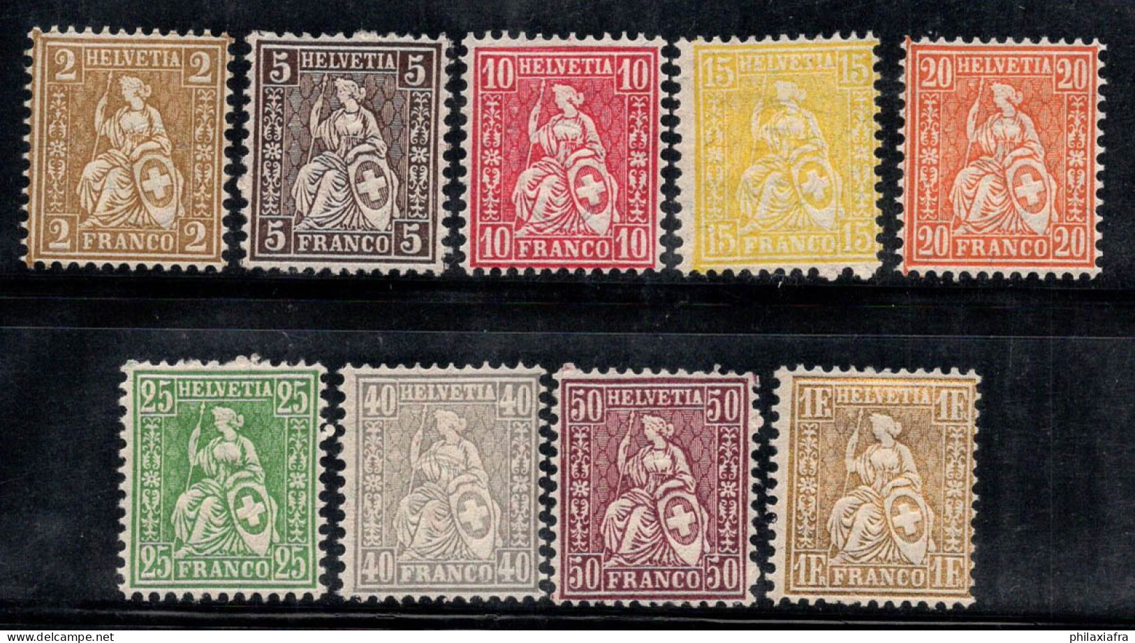 Suisse 1881 Mi. 36-44 Neuf * MH 60% Helvetia Assis - Unused Stamps