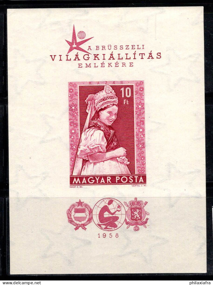 Hongrie 1958 Mi. Bl.27 B Bloc Feuillet 100% Neuf ** 10 Pi, Costume National - Blocks & Sheetlets