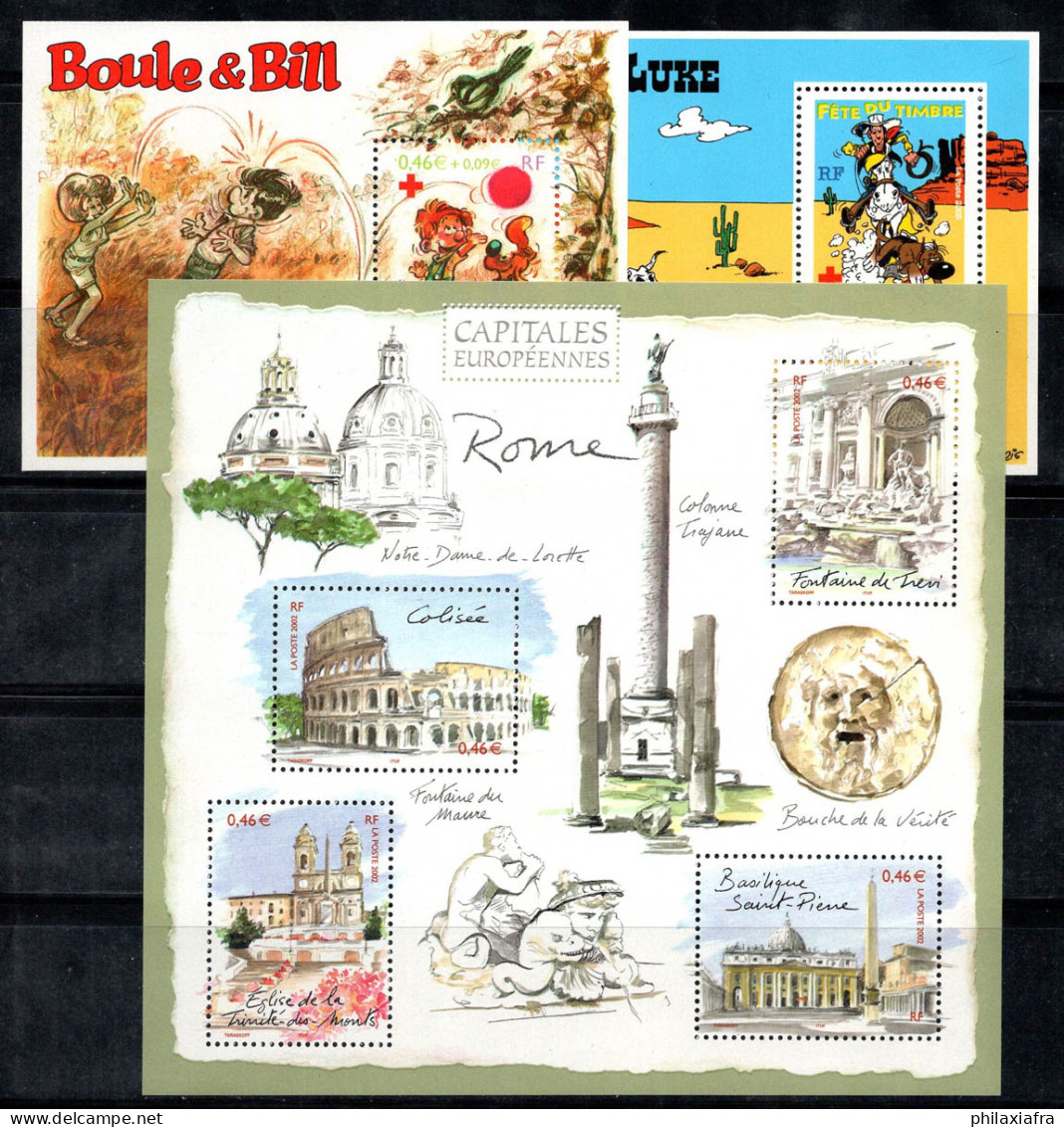 France 2002-03 Yv. Bl.46,53,55 Bloc Feuillet 100% Neuf ** Rome, Dessins Animés... - Blokken & Postzegelboekjes